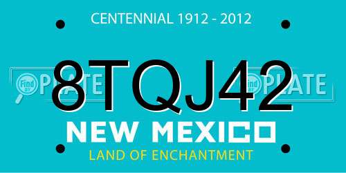 8TQJ42 New Mexico License Plate