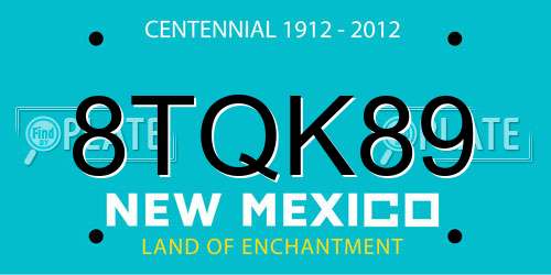 8TQK89 New Mexico License Plate