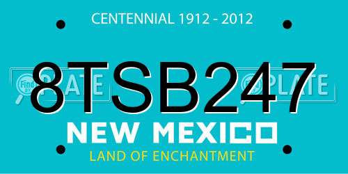8TSB247 New Mexico License Plate