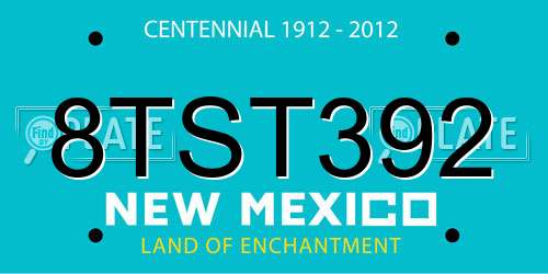 8TST392 New Mexico License Plate