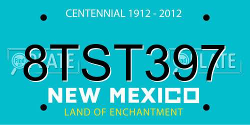 8TST397 New Mexico License Plate
