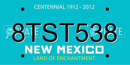 8TST538 New Mexico License Plate