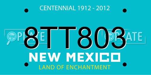 8TT803 New Mexico License Plate