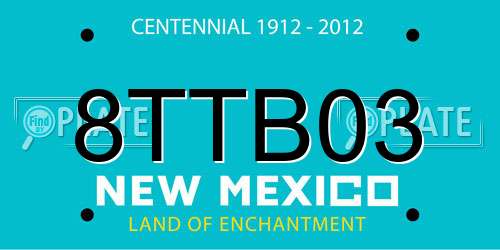 8TTB03 New Mexico License Plate