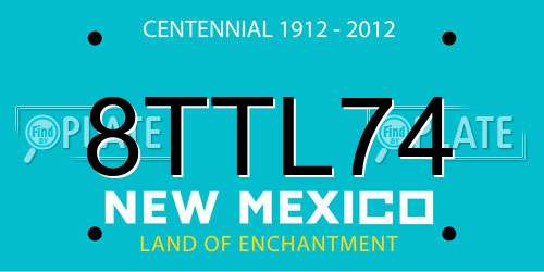 8TTL74 New Mexico License Plate