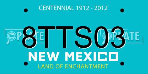 8TTS03 New Mexico License Plate