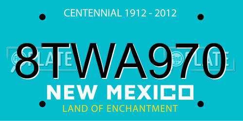 8TWA970 New Mexico License Plate