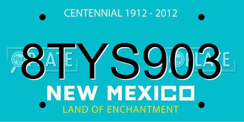 8TYS903 New Mexico License Plate