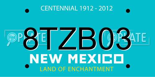 8TZB03 New Mexico License Plate