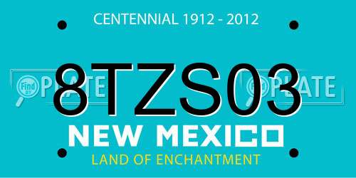 8TZS03 New Mexico License Plate