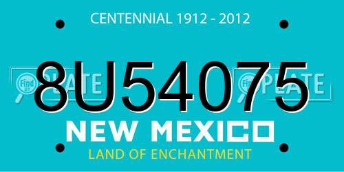 8U54075 New Mexico License Plate