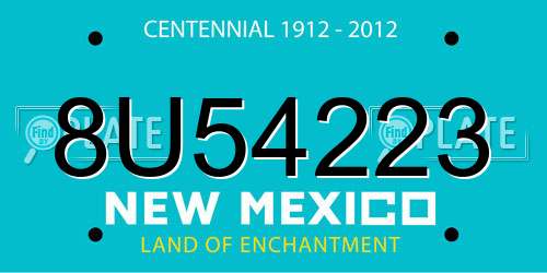 8U54223 New Mexico License Plate