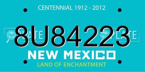 8U84223 New Mexico License Plate