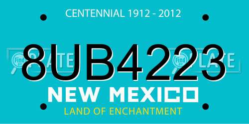 8UB4223 New Mexico License Plate
