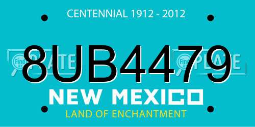 8UB4479 New Mexico License Plate