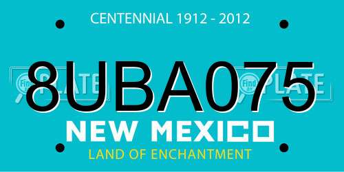 8UBA075 New Mexico License Plate