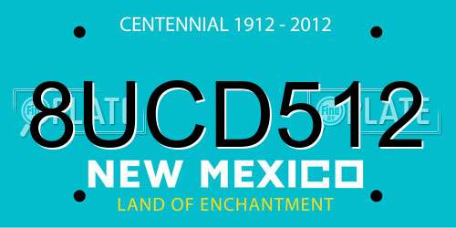 8UCD512 New Mexico License Plate