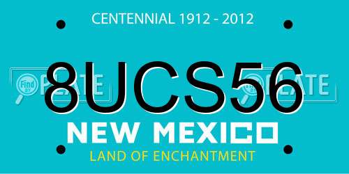 8UCS56 New Mexico License Plate