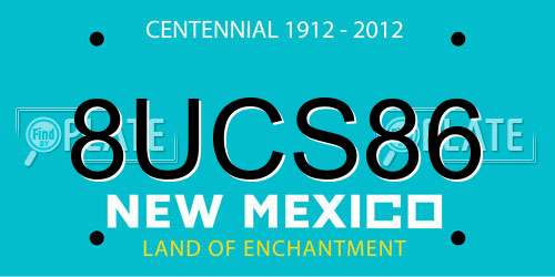 8UCS86 New Mexico License Plate