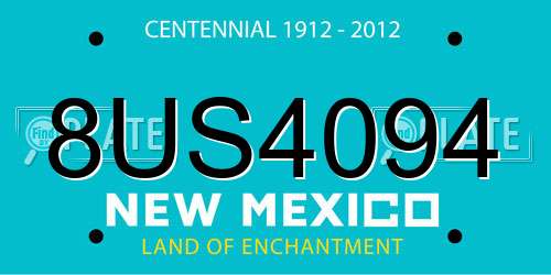 8US4094 New Mexico License Plate