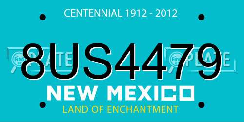 8US4479 New Mexico License Plate