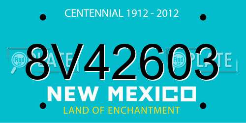 8V42603 New Mexico License Plate