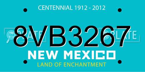8VB3267 New Mexico License Plate
