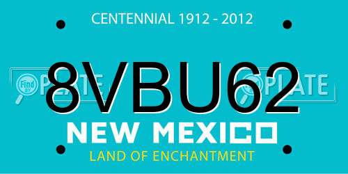 8VBU62 New Mexico License Plate