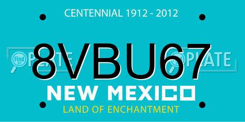 8VBU67 New Mexico License Plate