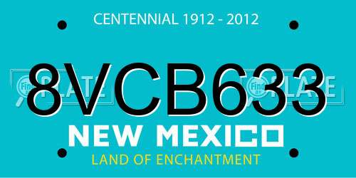 8VCB633 New Mexico License Plate