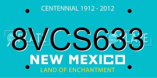 8VCS633 New Mexico License Plate