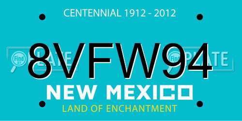 8VFW94 New Mexico License Plate