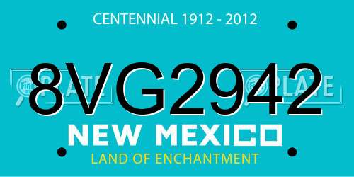 8VG2942 New Mexico License Plate