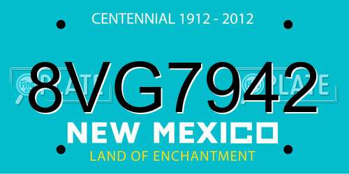 8VG7942 New Mexico License Plate