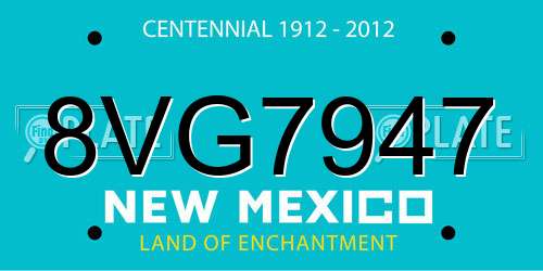 8VG7947 New Mexico License Plate