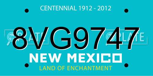 8VG9747 New Mexico License Plate