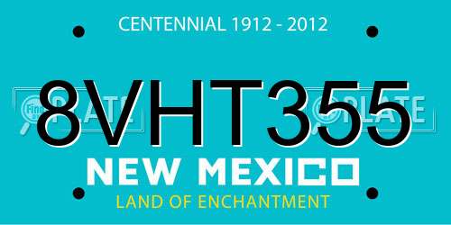 8VHT355 New Mexico License Plate
