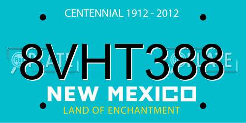 8VHT388 New Mexico License Plate