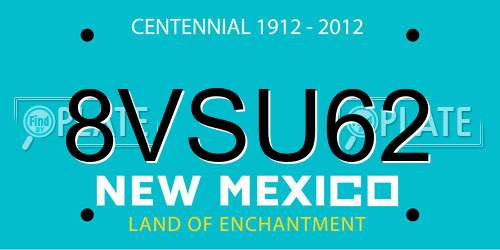 8VSU62 New Mexico License Plate