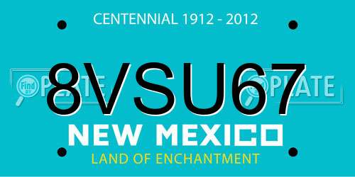 8VSU67 New Mexico License Plate