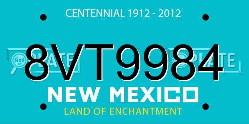 8VT9984 New Mexico License Plate