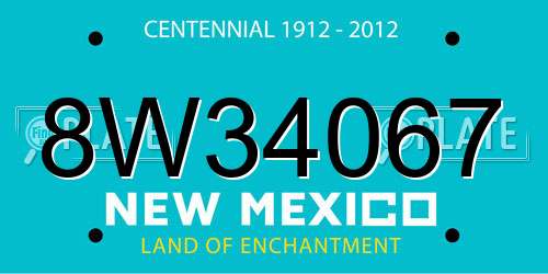 8W34067 New Mexico License Plate