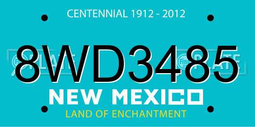 8WD3485 New Mexico License Plate