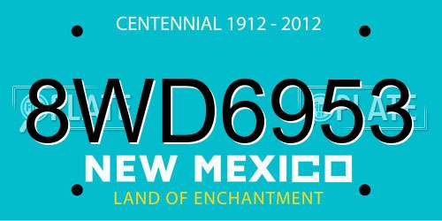 8WD6953 New Mexico License Plate