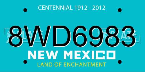 8WD6983 New Mexico License Plate