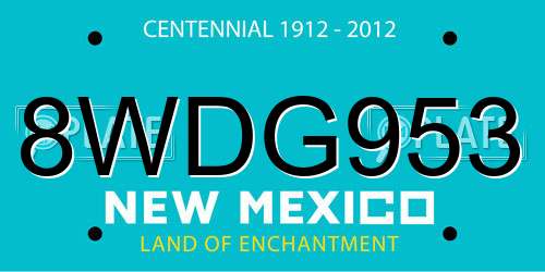 8WDG953 New Mexico License Plate