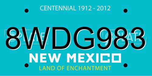 8WDG983 New Mexico License Plate