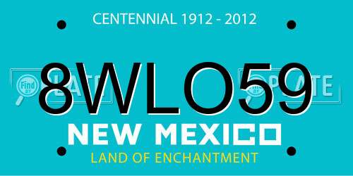 8WLO59 New Mexico License Plate