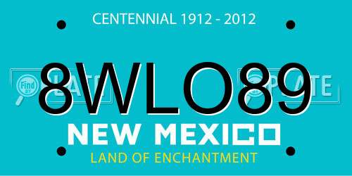 8WLO89 New Mexico License Plate
