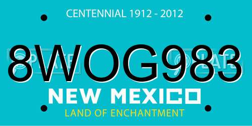 8WOG983 New Mexico License Plate